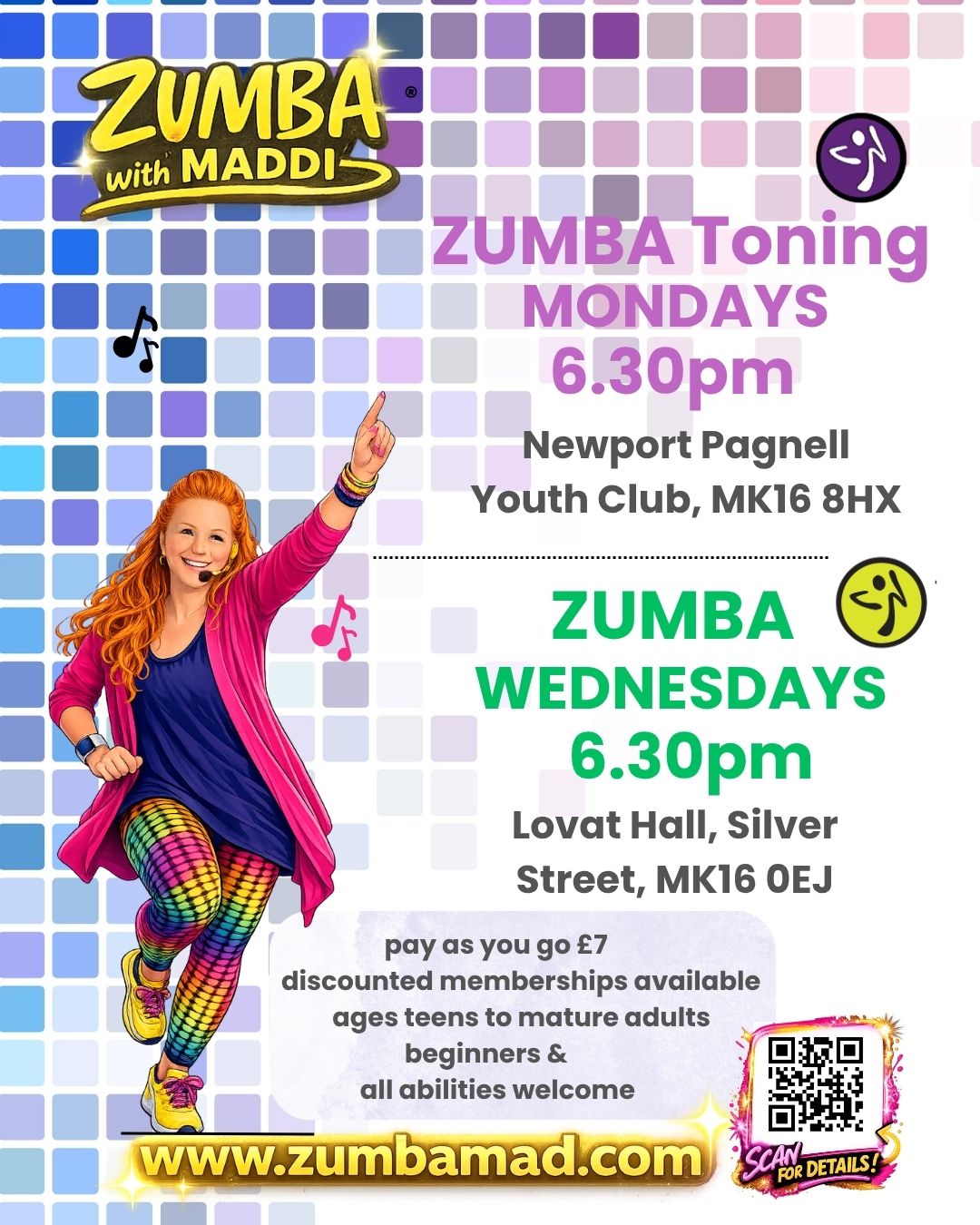 zumba classes in 2026 and 2027, zumba and zumba toning, newport pagnell near milton keynes